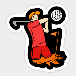 Golf player boy Sticker